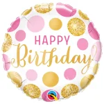 Pink & Gold Birthday Wishes Balloon